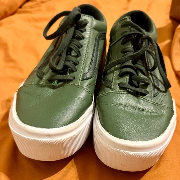 Vans Dark Green Sneakers with White Logo - Picture 1 of 6
